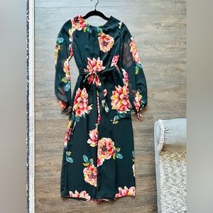 ASOS floral open back jumpsuit